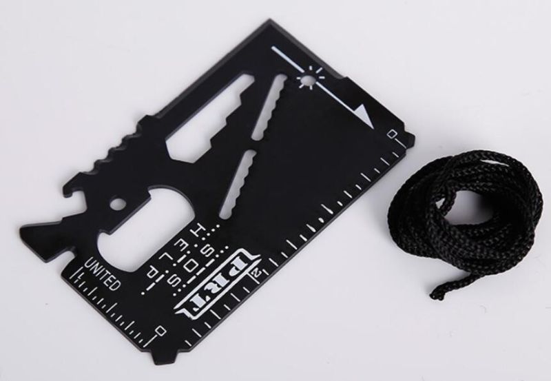 14 in 1 EDC Outdoor Survival Multi-Function Card Rope Tool