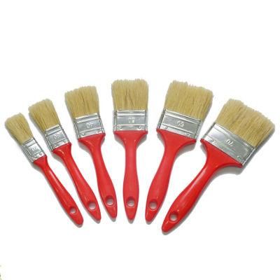 White Bristle Blend Color Plastic Handle Flat Brush Econ (GMPB008)