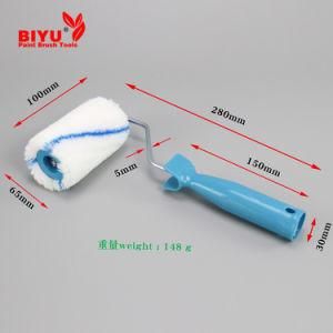 Acrylic White and Blue Roller Brush with Plastic Handle