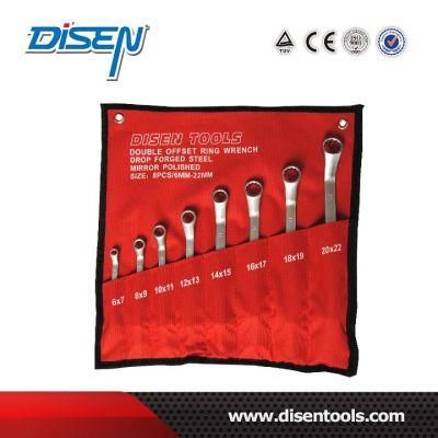 USA 8PS (6-22) Set Chrome Plated Double Ring Offset Wrench