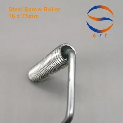 Steel Screw Roller with Zinc Plated Pole and Wooden Handle