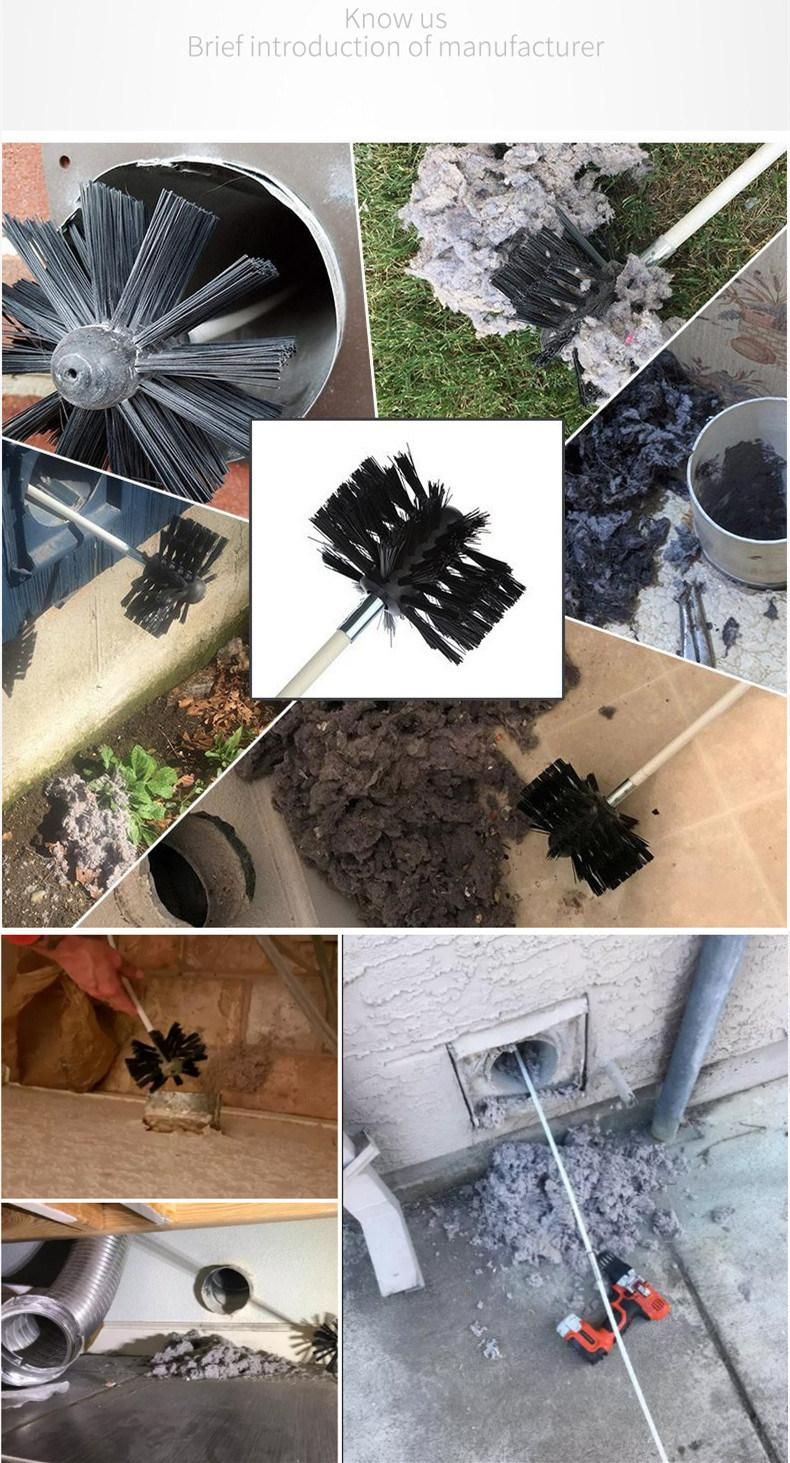 Chimney Brush Dryer Pipe Brush Cleaning Brush Inner Wall Pipe Range Hood Cleaning Brush Set