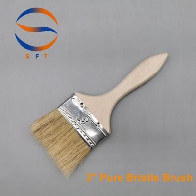 Pure White Bristle Wooden Handle Paint Brushes for FRP Laminating