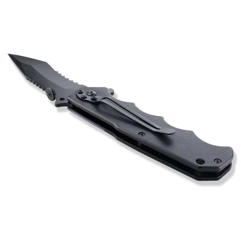 Stainless Steel Folding Knife with Anodized Aluminum Handle