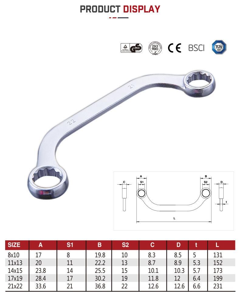 Good quality C Type Wrench Special Model Spanner Double Ring C Wrench