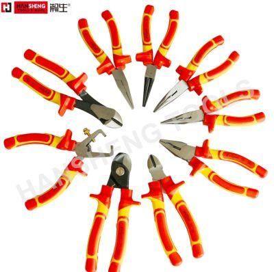 6&quot;, Hand Tools, Hardware, Made of Cr-V, Polish, Nickel, Pearl-Nickel Plated, TPE Handle, Combination Plier, VDE Plier, Insulation, with VDE Certificate