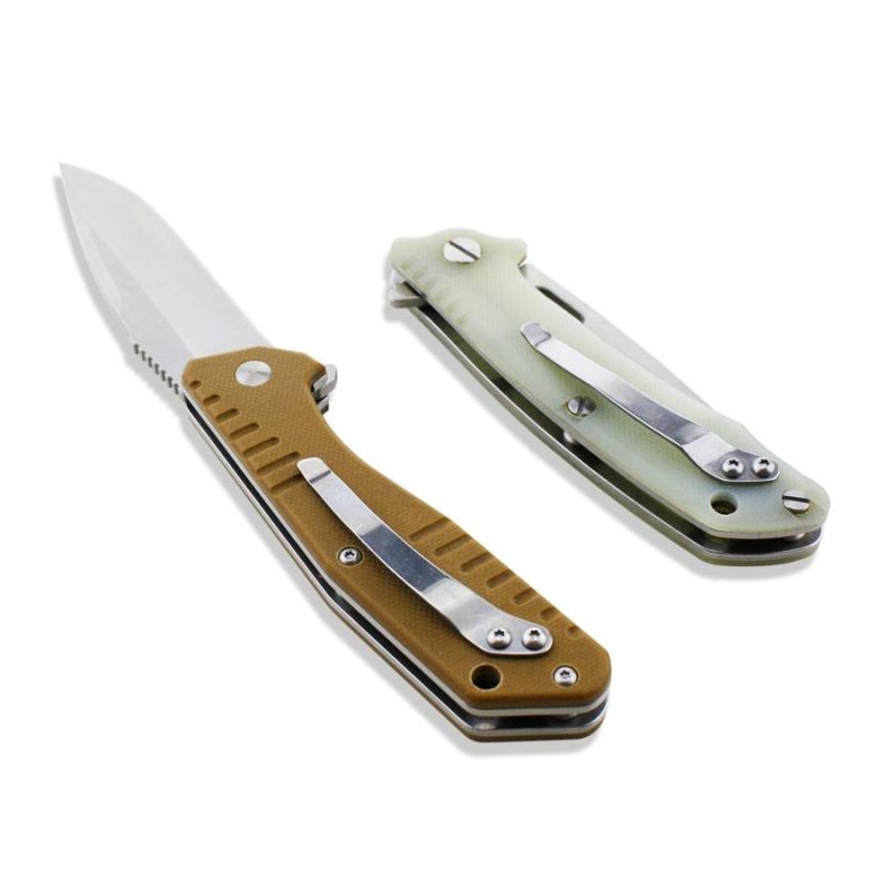 Stainless Steel Folding Knife with Anodized Aluminum Handle