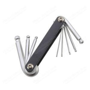 Cr-V 8PCS Folding Ball Hex Key Set Aluminum Wrench for Hand Tools