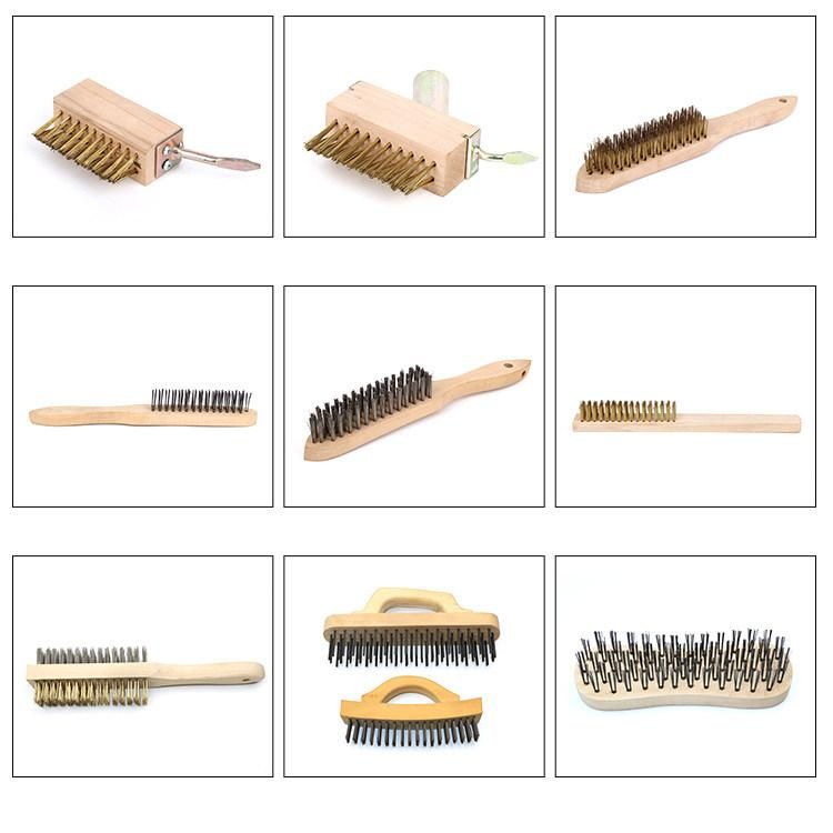 Long Wood Handle Steel Wheel Brush Stainless Steel Wire Brush