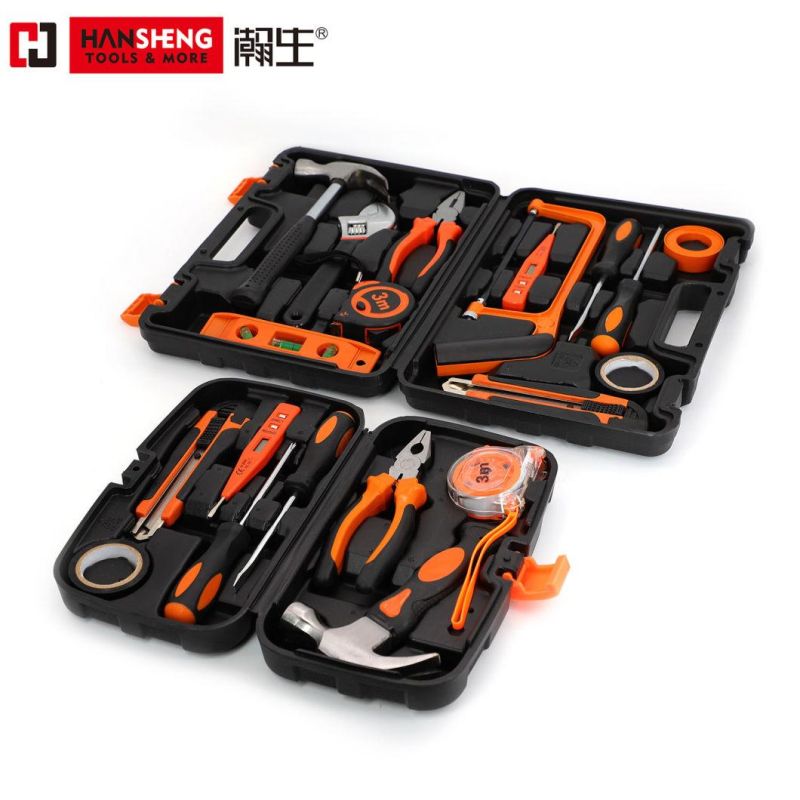 Household Set Tools, Plastic Toolbox, Combination, Set, Gift Tools, Made of Carbon Steel, CRV, Polish, Pliers, Wrench, Wire Clamp, Hammer, Snips, 8 Set