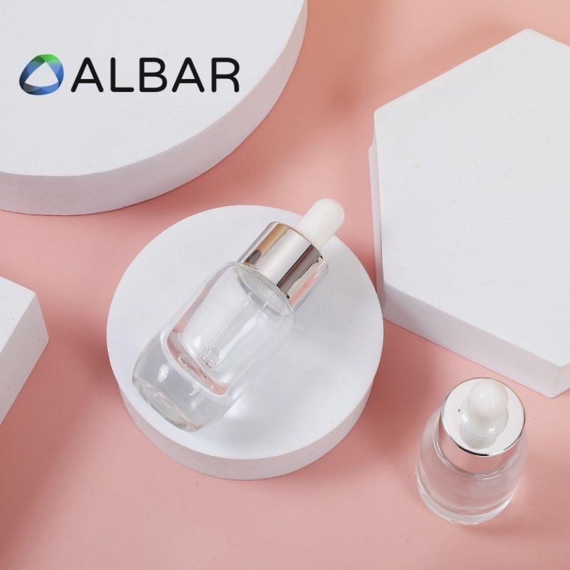 White Dropper Mini Size Serum Attar Essential Oil Face Care Cosmetics Glass Bottles