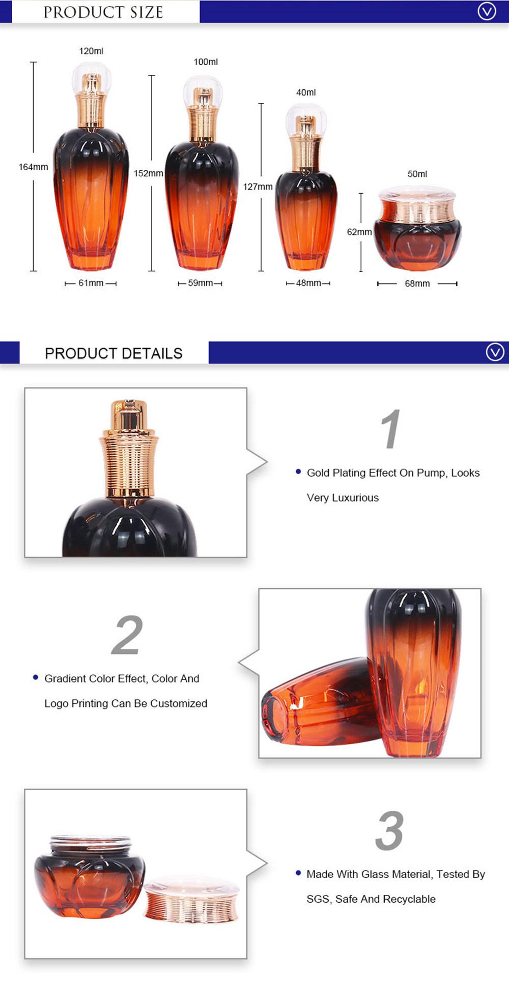 Customized Easy Cleaning OEM/ODM Premium Quality Glass Lotion Pump Bottles