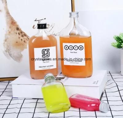 Sized Flat Glass Spirits Bottles with Cap 50ml-500ml