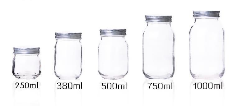 32oz Eco-Friendly Reusable Storage of Dry Foods and Snacks Storage Glass Mason Jar 1000ml