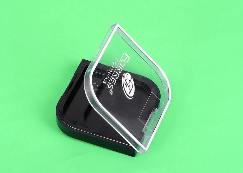 Manufacturer Price Elegant Unique Shape 2 Hole Black Eye Shadow Case Compact Powder Case Foundation Case