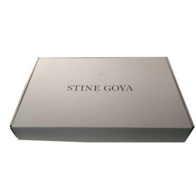 Light Pink Corrugated Paper Gift Box Packaging with Gold Stamped Logo