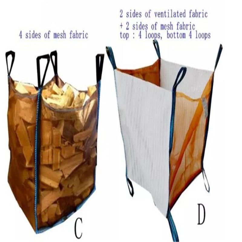 Vented Breathable Firewood Big Bag Jumbo Mesh PP Bags PP Packaging Bags