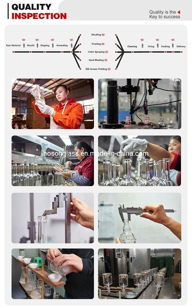 Hoson Customized Low temperature Decaling 500ml 200ml 750ml 700ml 1000ml 1L Vodka Bottle Rumbottle Whiskey Bottle Whisky