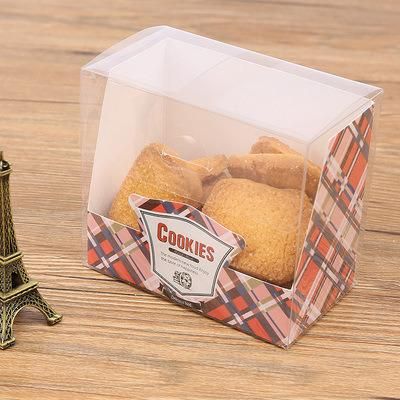 Custom PET Folding Plastic Cookie Packaging Box With Paper Card