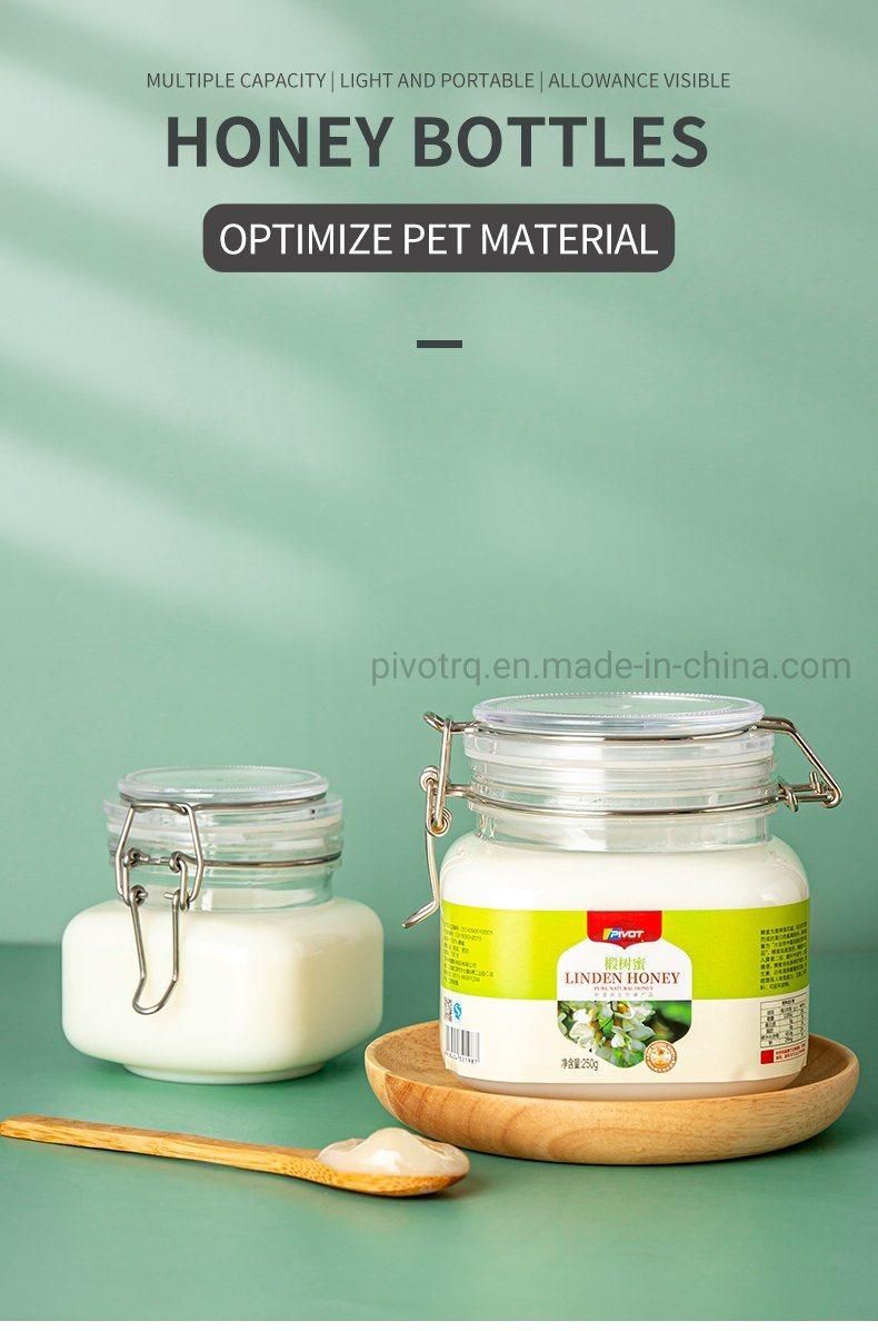 1000g 35oz Pet Round Plastic Honey Storage Bottle for Honey Food Sealing
