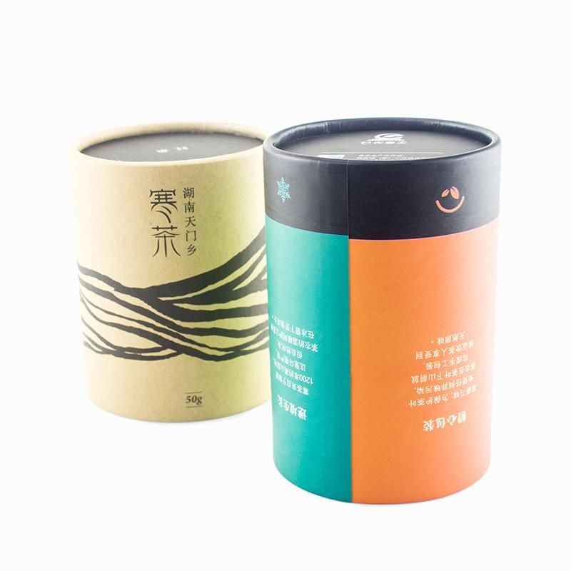 Well Sealed Tea 50g Coffee Dry Nut Fries Healthy Paper Round Customized Tube Box