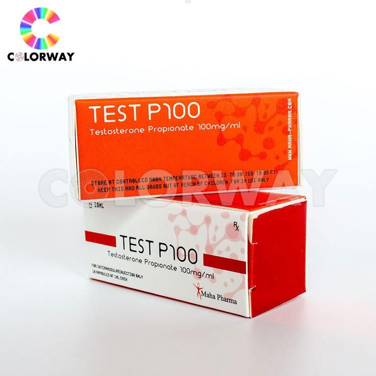 Free Design Gold Silver Hot Foil Embossing UV Steroids 2ml 5ml 30ml 50ml 10ml Hologram Pharmaceutical Medicine Drug Injection Oral Tub Vial bottle Label and Box