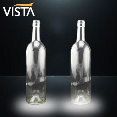 Clear Bordeaux Wine Glass Bottle with Screw Cap