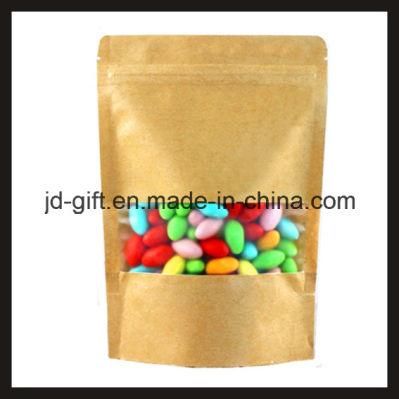 Kraft Stand up Ziplock Food Packaging Bag with Matt Window (14*22+4cm, 16*22+4cm)