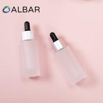 Clear Blue Glass Bottles in Flat Shoulder for Perfume and Essential Oil