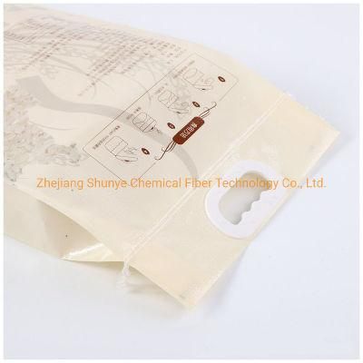 Customized 10kg Flour Plastic Handle Rice Packaging Bag