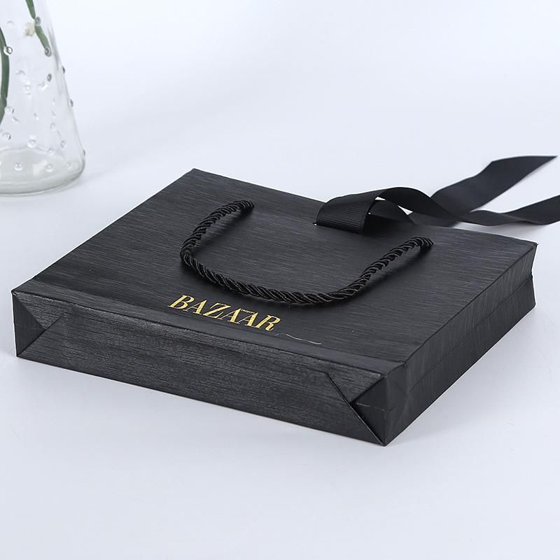 Customized Food Apparel Garment Paper Hand Bag Gift Bag Ribbon Bag
