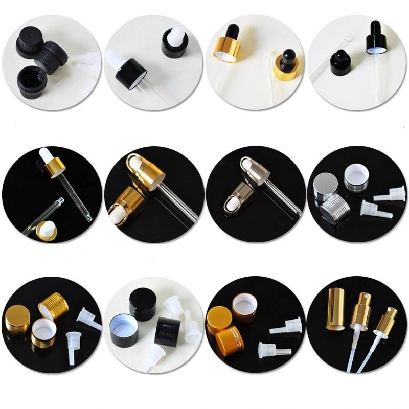 20ml Clear Frosted Empty Glass Essential Oil Bottle with Screw Cap and Inner Plug