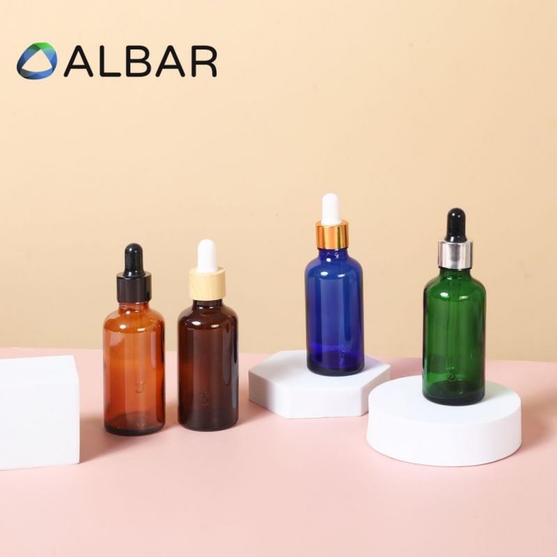 Flat and Oblique Shoulder Face Lotion Glass Bottle with Dropper Pump