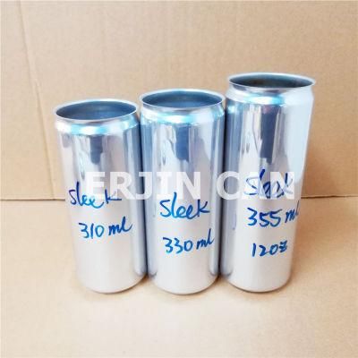 Aluminum Sleek Can 310ml 330ml for Beer Soda Energy Drinks