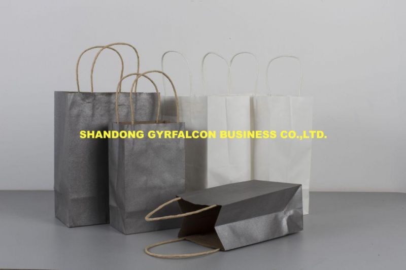 Hot Sale Customized Logo Printed Kraft Paper Shopping Carrier Bag