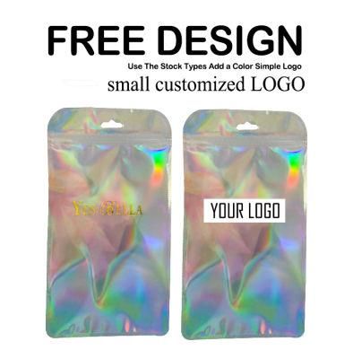 Hologram Plastic Bag Holographic Rainbow Plastic Ziplock Zipper Bag