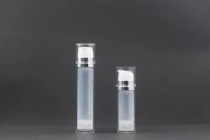 30ml/50ml Transparent Double Wall Plastic Airless Bottle for Cosmetic Packaging