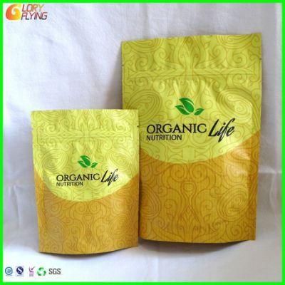 Stand up Plastic Ziplock Food Packaging Bag with Resealable Zipper