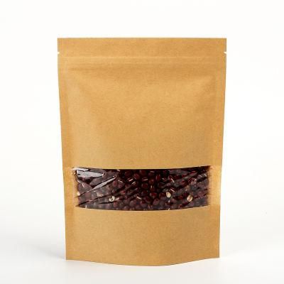 Biodegradable Stand up Pouch Waterproof Kraft Paper Zipper Bag for Snack Food