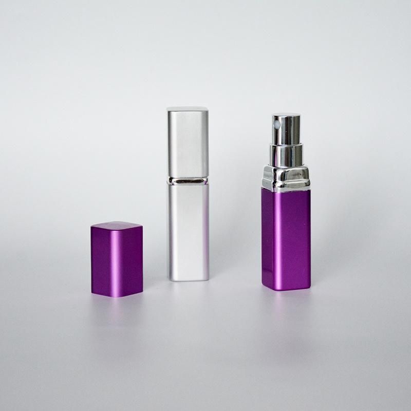 Aluminum Perfume Atomizer with Inner Glass Bottle Mini Pen Spray Bottle Portable Perfume Atomizer Square/Round Refillable Perfume Bottle