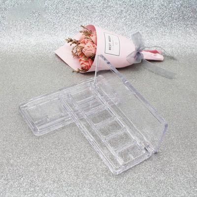 Logo Accepted 8 Colors Clear Square Plastic Eye Shadow Cosmetic Packaging Case Transparent Eyeshadow Container