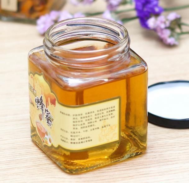 Square Honey Jam Jelly Glass Jar Salad Dressing Jar with Twist off Lid 150ml 200ml 280ml 380ml 500ml 730ml