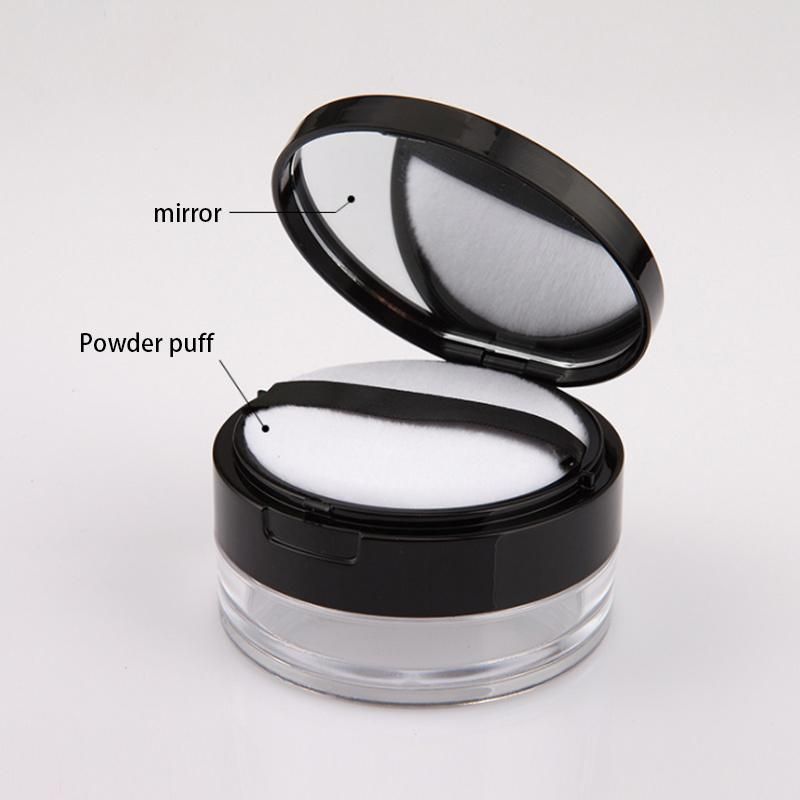High Quality in Stock Pink Black Plastic Empty Plastic Makeup Powder Jars Cosmetic Loose Powder Jar with Sifter