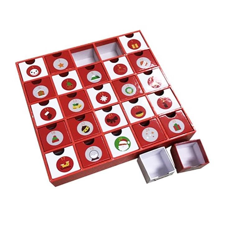 Custom Christmas Countdown Advent Calendar Box Decorative Drawer Boxes