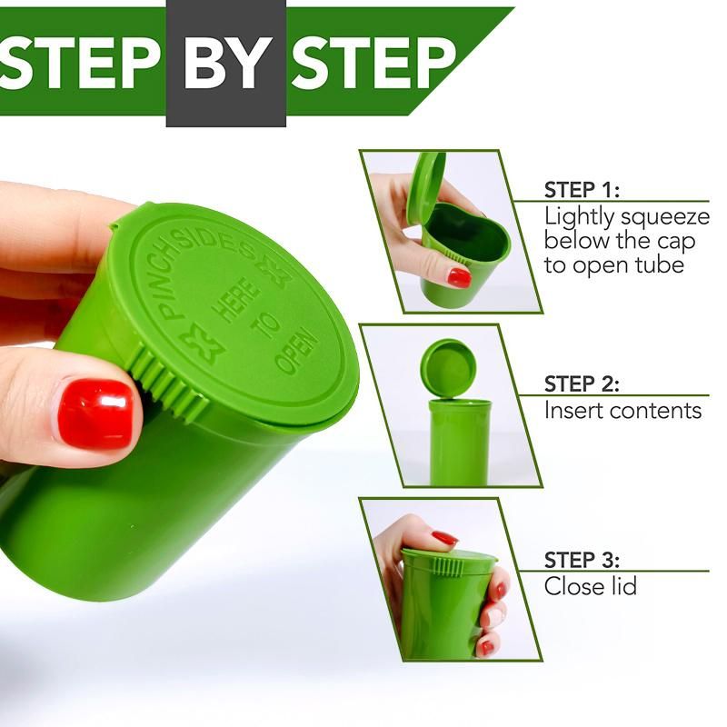 Hot Sale Wide Mouth Plastic Pharmacy Medicine Capsule Pill Bottles Pop Top Vial 30 DRAM with Child Proof Lids