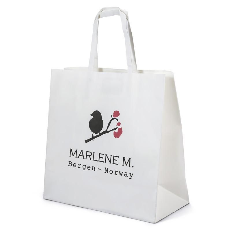 Customized Fashion Custom Occasion White Kraft Paper Shopping Bag