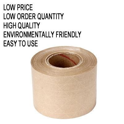 100% Recyclable Biodegradable Reinforced Kraft Paper Tape Water Activated Tape