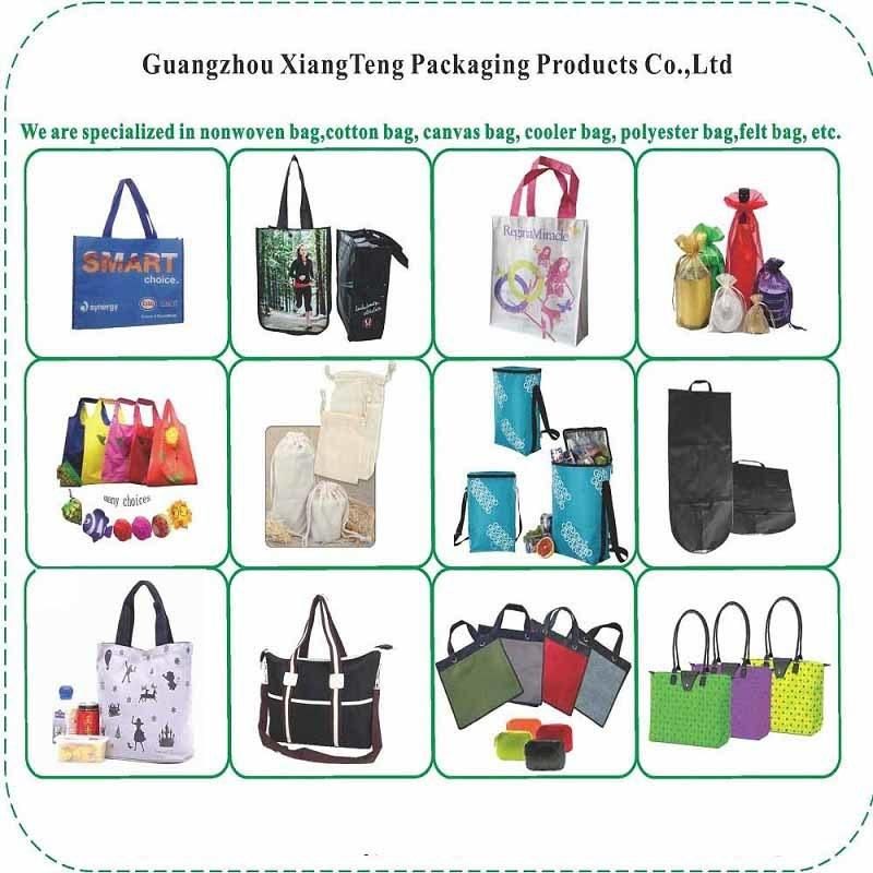 Felt Tote Bag with PU Leather Handle, Felt Officer Bag with Duoble Zipper Closure