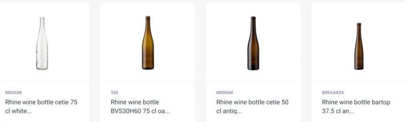 750ml 25oz Amber Rhine Wine Bottle 500ml 750ml Amber Green Clear Empty Bottles for Drinks