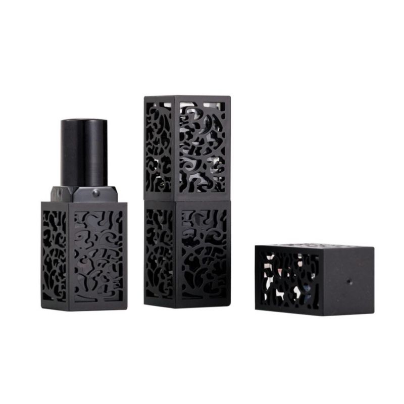 Empty Cosmetic Containers Lipstick Tube with Black Red Hollow Lipstick Tubes DIY 12.1mm Cream Jars Cosmetic Packaging